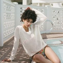 Brand new 🤩 White + Warren ☀️ Summer Staples Cotton Mesh V Neck 👏 10 White + Warren Summer Staples Cotton Mesh V Neck