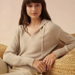 White + Warren Linen Hoodie