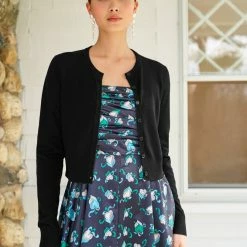 White + Warren Celebration Shop Silk Cashmere Button Cardigan