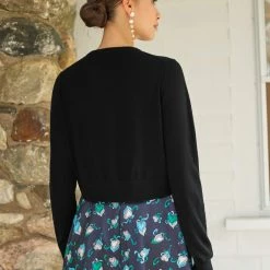 White + Warren Celebration Shop Silk Cashmere Button Cardigan