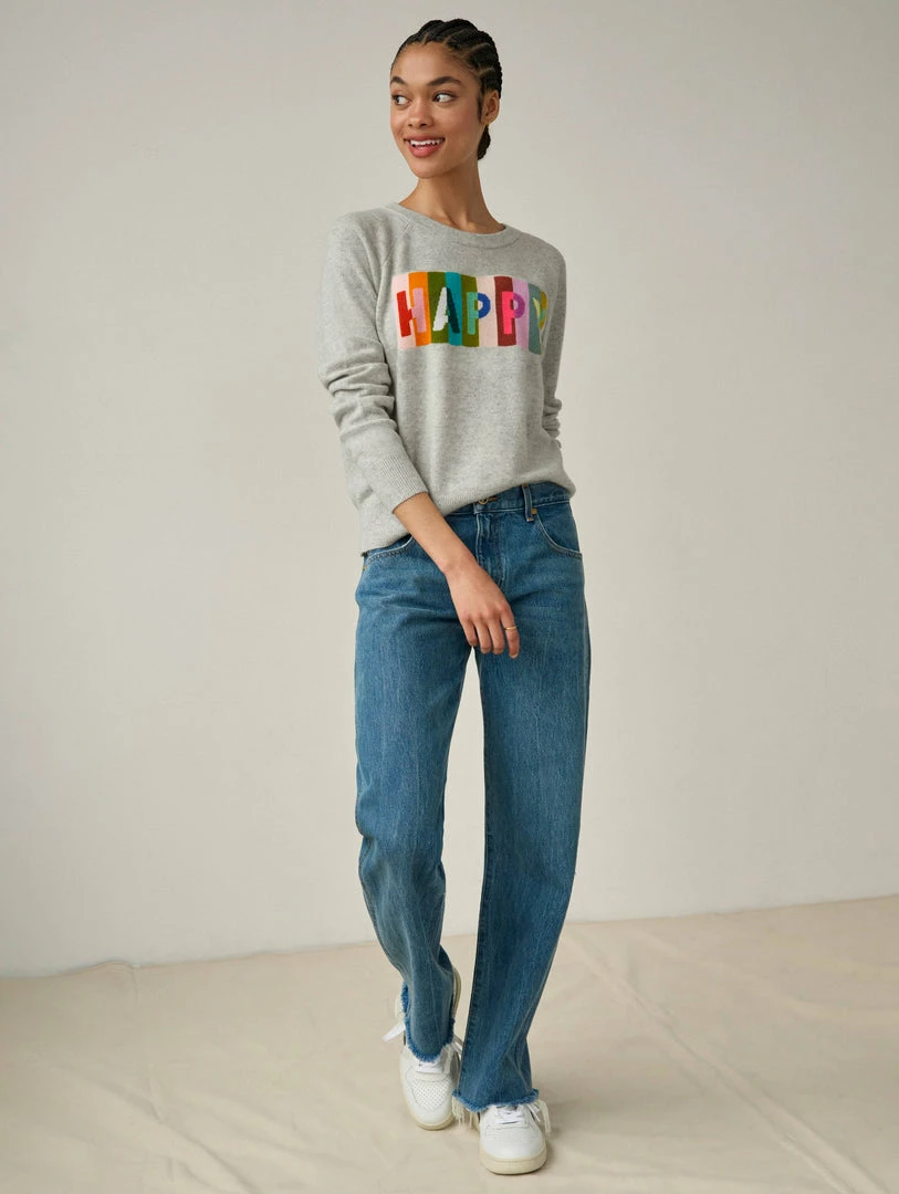 Promo 💯 White + Warren Cashmere Happy Sweatshirt 🔔 4 White + Warren Cashmere Happy Sweatshirt