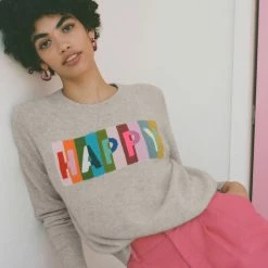 Promo 💯 White + Warren Cashmere Happy Sweatshirt 🔔 10 White + Warren Cashmere Happy Sweatshirt