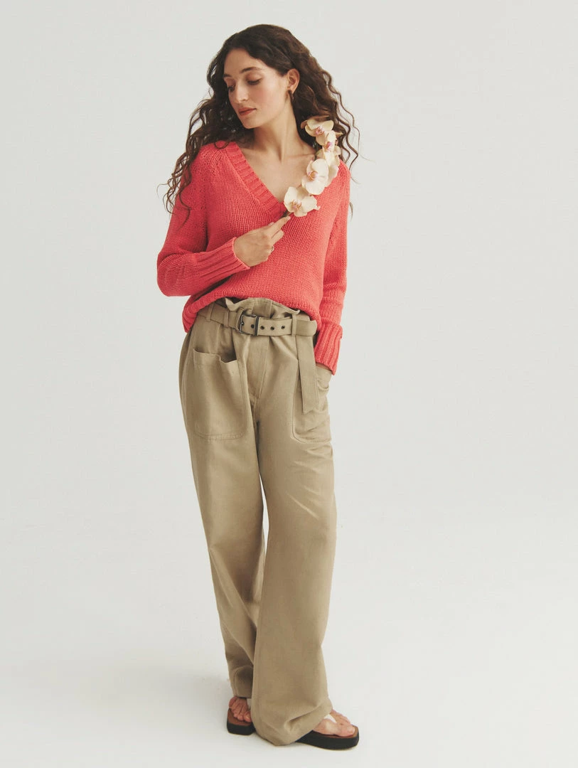 Flash Sale 🔔 White + Warren Lofty Cotton Cropped V Neck 🌞 Summer Staples 🛒 4 White + Warren Lofty Cotton Cropped V Neck Summer Staples