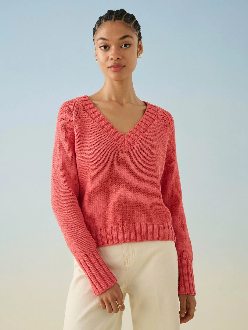 Flash Sale 🔔 White + Warren Lofty Cotton Cropped V Neck 🌞 Summer Staples 🛒 1 White + Warren Lofty Cotton Cropped V Neck Summer Staples