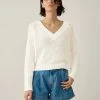 White + Warren Summer Staples Lofty Cotton Cropped V Neck