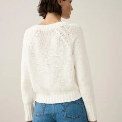 White + Warren Summer Staples Lofty Cotton Cropped V Neck