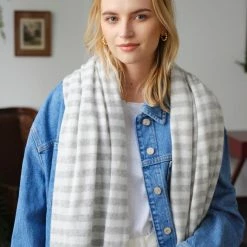 White + Warren Pattern Shop Cashmere Striped Travel Wrap