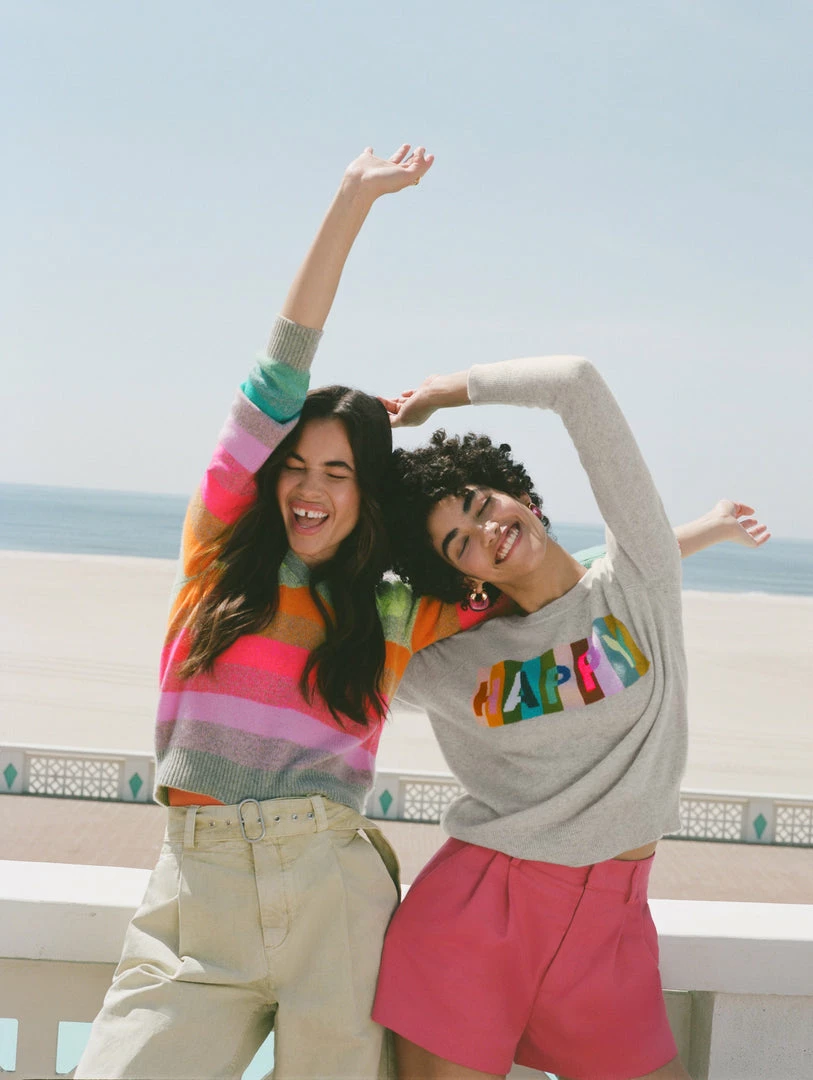 Promo 💯 White + Warren Cashmere Happy Sweatshirt 🔔 6 White + Warren Cashmere Happy Sweatshirt