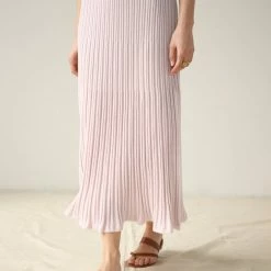 White + Warren Best-Sellers Cotton Silk Ribbed Skirt