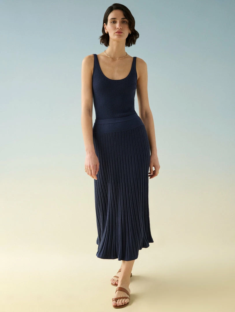 Deals ๐ White + Warren Cotton Silk Ribbed ๐ Skirt Color Shop โญ 5 White + Warren Cotton Silk Ribbed Skirt Color Shop