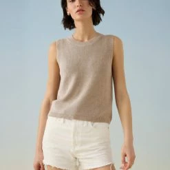 White + Warren Best-Sellers Cotton Silk Ribbed Top