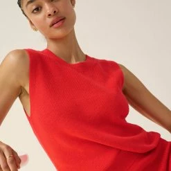 White + Warren Cotton Silk Ribbed Top