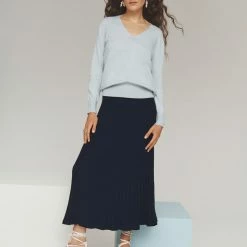 Deals ๐ White + Warren Cotton Silk Ribbed ๐ Skirt Color Shop โญ 9 White + Warren Cotton Silk Ribbed Skirt Color Shop