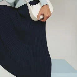 White + Warren Cotton Silk Ribbed Skirt Color Shop