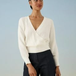 White + Warren Sweaters Cotton Silk Ribbed Ballet Top