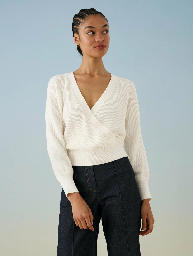 Promo ❤️ White + Warren Sweaters Cotton Silk Ribbed Ballet Top 🛒 1 White + Warren Sweaters Cotton Silk Ribbed Ballet Top