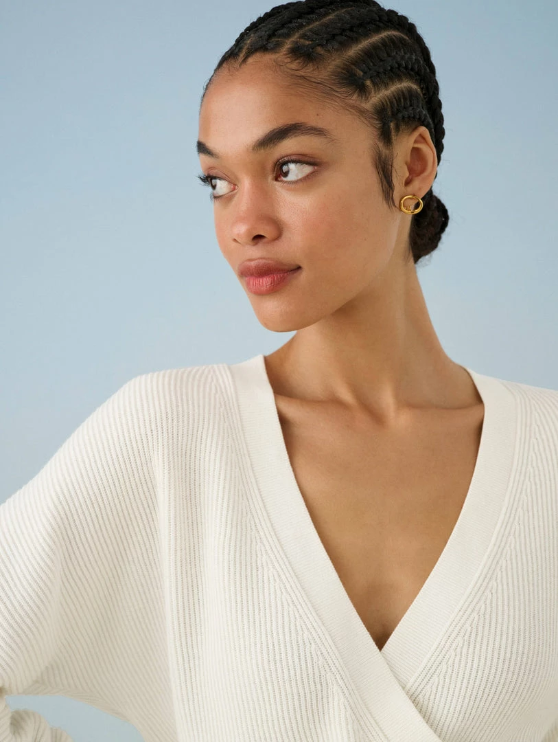 Promo ❤️ White + Warren Sweaters Cotton Silk Ribbed Ballet Top 🛒 2 White + Warren Sweaters Cotton Silk Ribbed Ballet Top