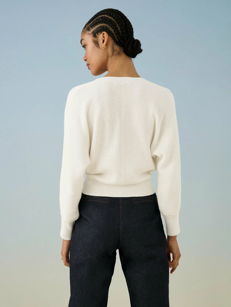 Promo ❤️ White + Warren Sweaters Cotton Silk Ribbed Ballet Top 🛒 4 White + Warren Sweaters Cotton Silk Ribbed Ballet Top