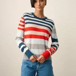 White + Warren Sales 12 White + Warren Cashmere Mixed Stripe Crewneck Best-Sellers
