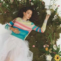 Promo 🎉 White + Warren Cashmere Mixed Stripe Crewneck 😉 8 White + Warren Cashmere Mixed Stripe Crewneck