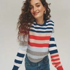 White + Warren Cashmere Mixed Stripe Crewneck Best-Sellers
